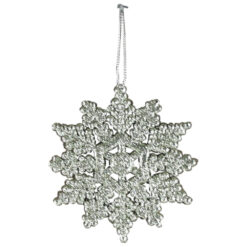Ornament de brad Stea cu glitter din plastic 10 CM