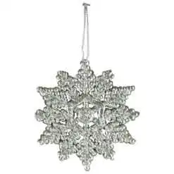 Ornament de brad Stea cu glitter din plastic 10 CM