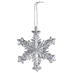 Ornament de brad Stea cu glitter din plastic 10 CM
