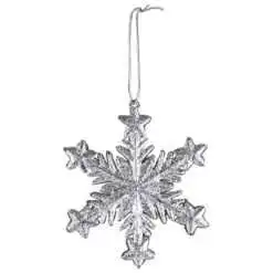 Ornament de brad Stea cu glitter din plastic 10 CM