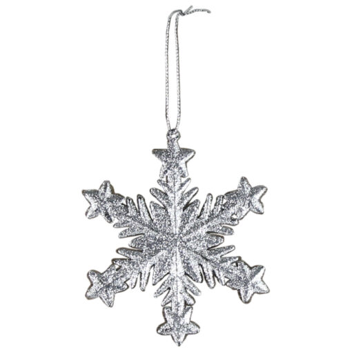 Ornament de brad Stea cu glitter din plastic 10 CM