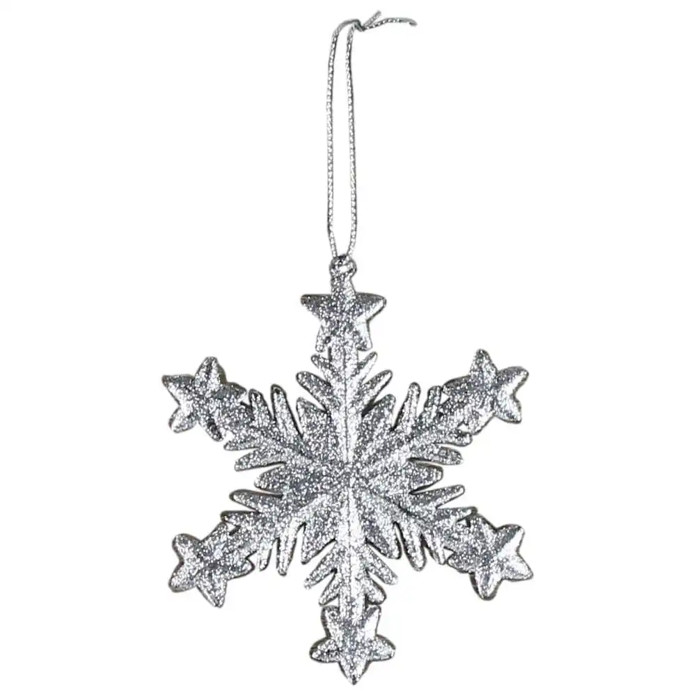 Ornament de brad Stea cu glitter din plastic 10 CM