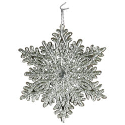 Ornament de brad Stea cu glitter din plastic 10 CM