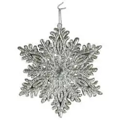 Ornament de brad Stea cu glitter din plastic 10 CM