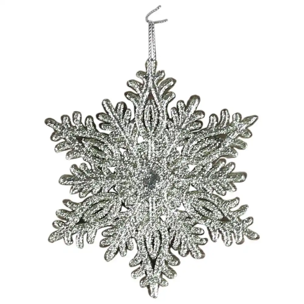 Ornament de brad Stea cu glitter din plastic 10 CM