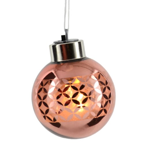 Glob cu led realizat din sticla pentru brad de craciun - Design Dungi - Diferite modele (Model 3)