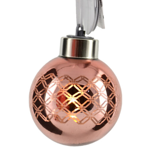 Glob cu led realizat din sticla pentru brad de craciun - Design Dungi - Diferite modele (Model 3)