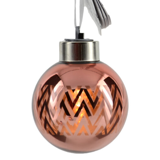 Glob cu led realizat din sticla pentru brad de craciun - Design Dungi - Diferite modele (Model 3)