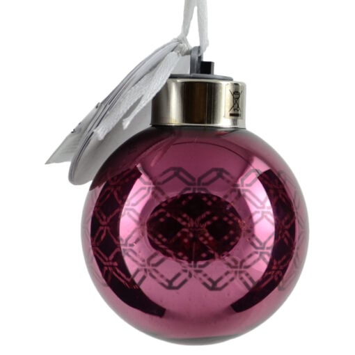 Glob cu led realizat din sticla pentru brad de craciun - Design Dungi - Diferite modele (Model 4)