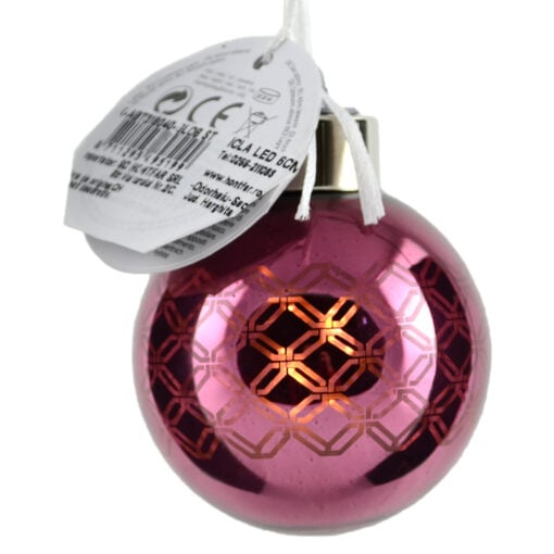 Glob cu led realizat din sticla pentru brad de craciun - Design Dungi - Diferite modele (Model 4)