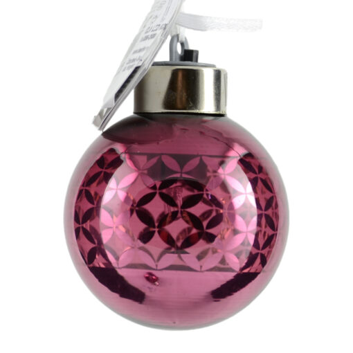 Glob cu led realizat din sticla pentru brad de craciun - Design Dungi - Diferite modele (Model 4)