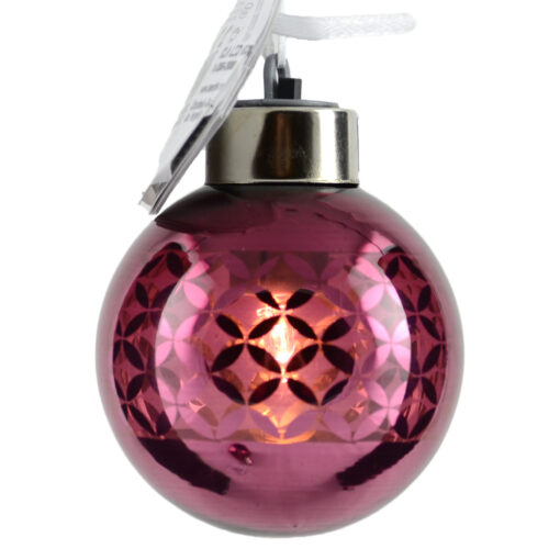 Glob cu led realizat din sticla pentru brad de craciun - Design Dungi - Diferite modele (Model 4)