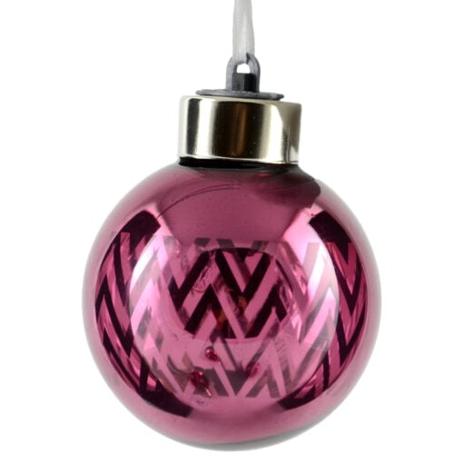 Glob cu led realizat din sticla pentru brad de craciun - Design Dungi - Diferite modele (Model 4)