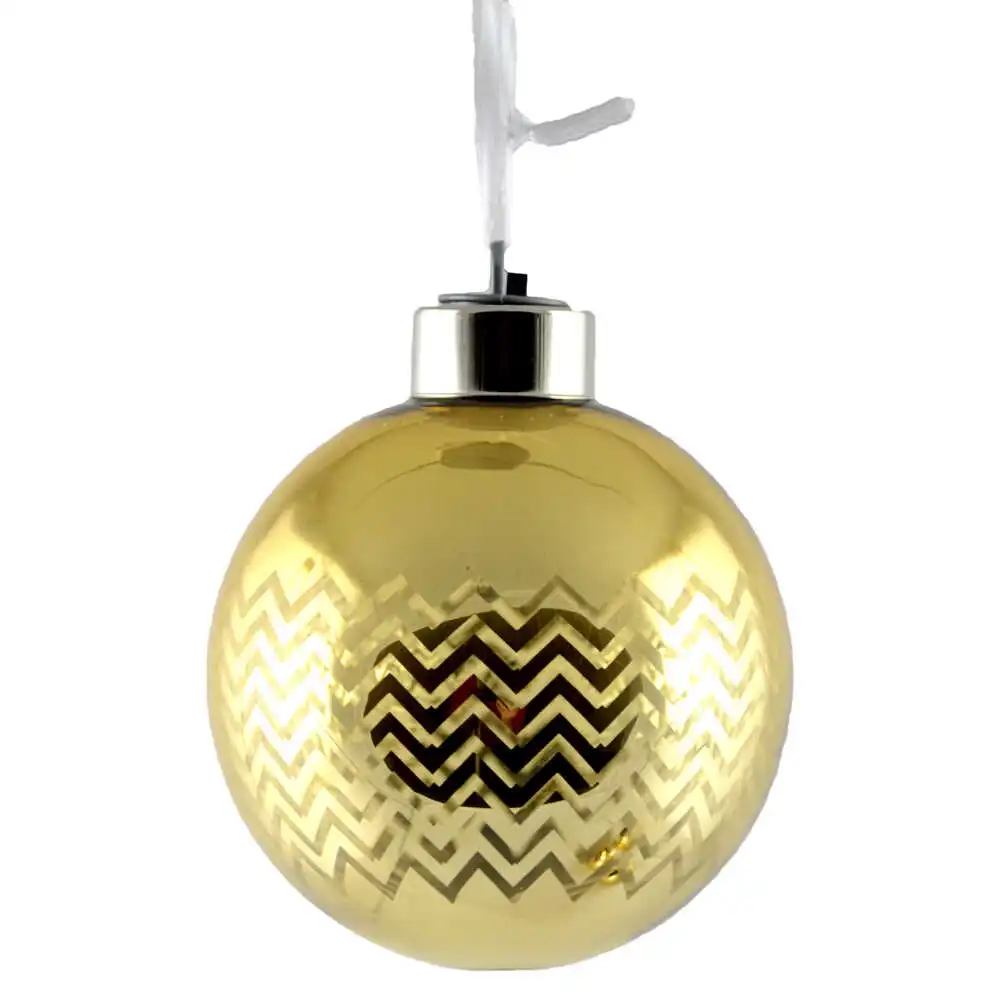 Glob cu led realizat din sticla pentru brad de craciun - Design Dungi - Diferite modele (Model 5)