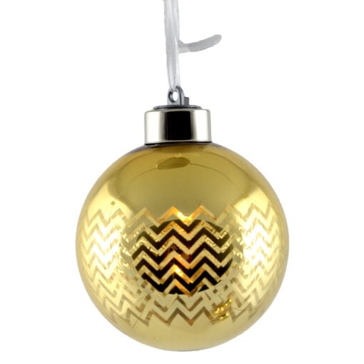 Glob cu led realizat din sticla pentru brad de craciun - Design Dungi - Diferite modele (Model 5)