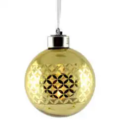 Glob cu led realizat din sticla pentru brad de craciun - Design Dungi - Diferite modele (Model 5)