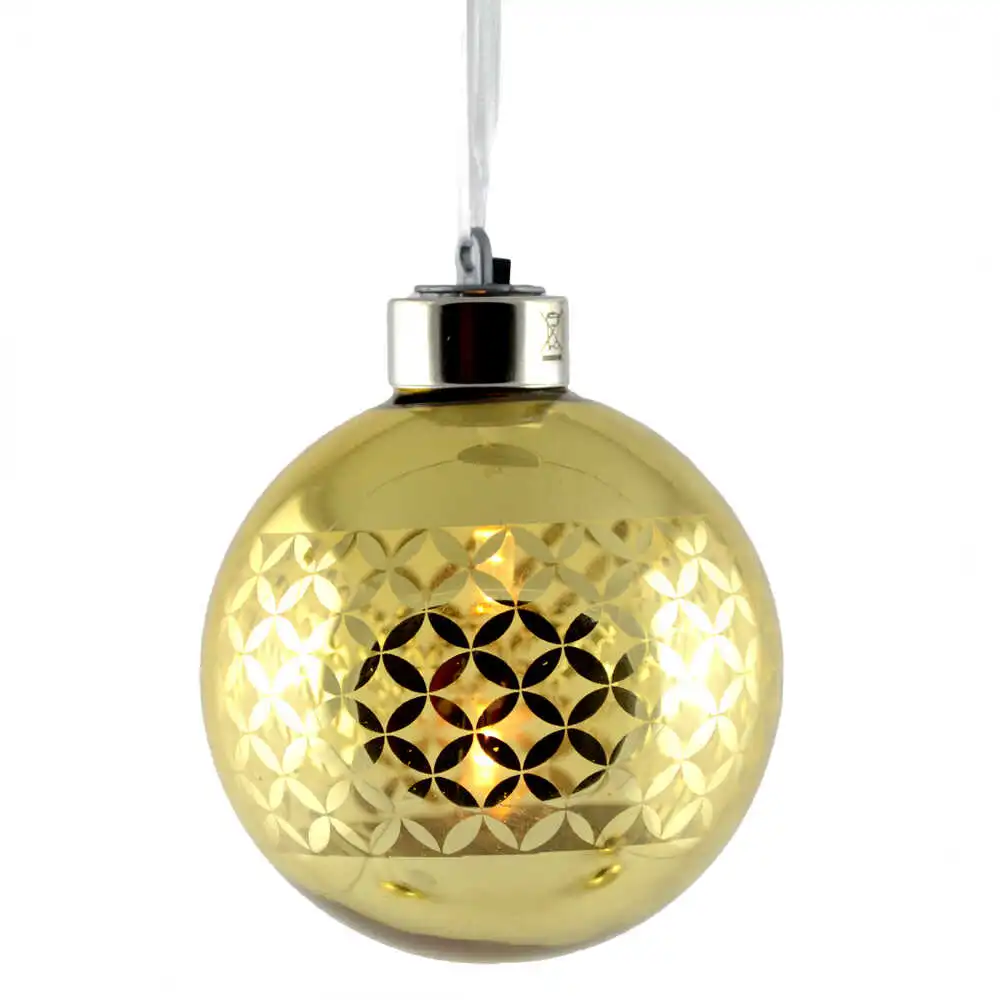 Glob cu led realizat din sticla pentru brad de craciun - Design Dungi - Diferite modele (Model 5)