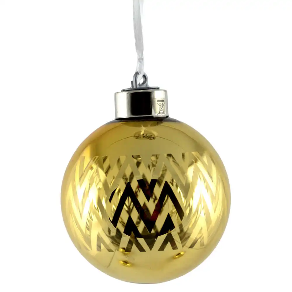 Glob cu led realizat din sticla pentru brad de craciun - Design Dungi - Diferite modele (Model 5)