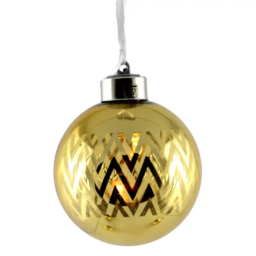 Glob cu led realizat din sticla pentru brad de craciun - Design Dungi - Diferite modele (Model 5)