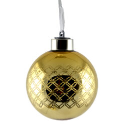 Glob cu led realizat din sticla pentru brad de craciun - Design Dungi - Diferite modele (Model 5)