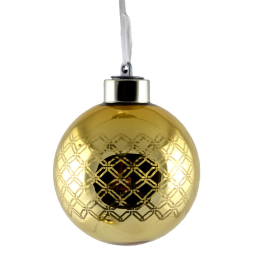 Glob cu led realizat din sticla pentru brad de craciun - Design Dungi - Diferite modele (Model 5)