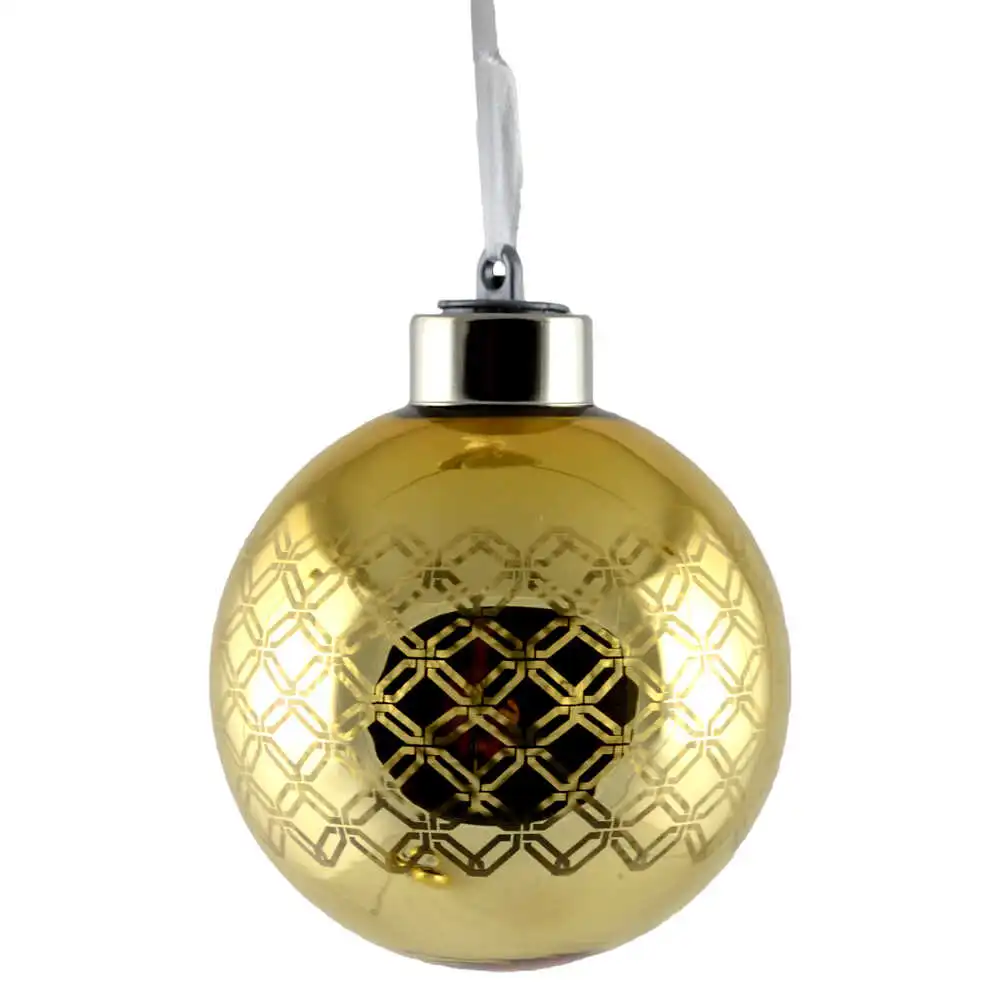 Glob cu led realizat din sticla pentru brad de craciun - Design Dungi - Diferite modele (Model 5)