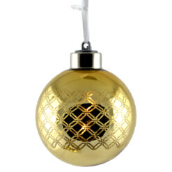 Glob cu led realizat din sticla pentru brad de craciun - Design Dungi - Diferite modele (Model 5)