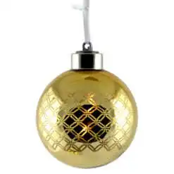 Glob cu led realizat din sticla pentru brad de craciun - Design Dungi - Diferite modele (Model 5)