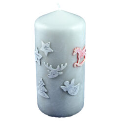 Lumanare craciun in forma cilindrica  - Design Happy Xmas