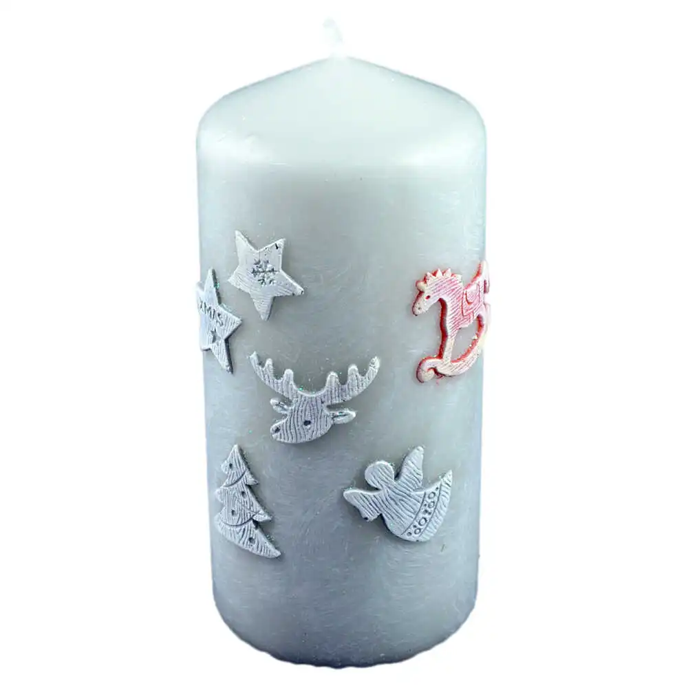 Lumanare craciun in forma cilindrica  - Design Happy Xmas