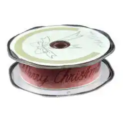 Panglica realizata din material textil (25mm x 10m) - Merry Christmas (Model 1)