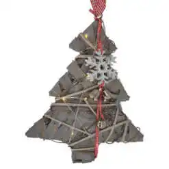 Decoratiune cu led pentru craciun realizat din metal si material textil - Brad