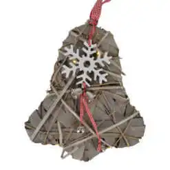 Decoratiune cu led pentru craciun realizat din metal si material textil - Clopotel (Model 1)