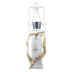 Decor craciun realizat din metal. material textil si suport de sticla - Design Inger (Tip stativ)
