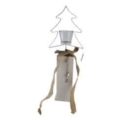 Decor craciun realizat din metal. material textil si suport de sticla - Design Brad (Tip stativ)