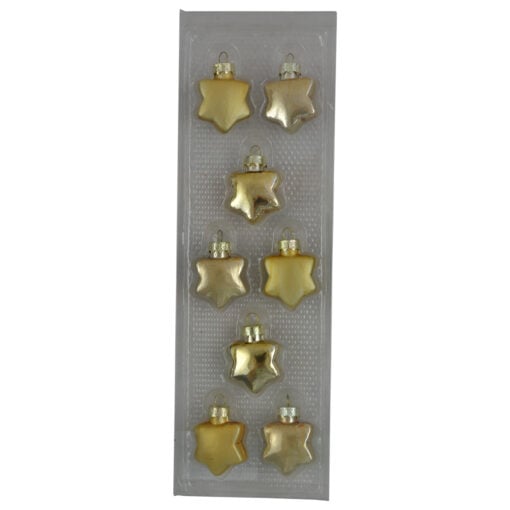 Set 8 globuri realizate din plastic in forma de stea pentru brad de craciun - Diferite modele (Model 1)