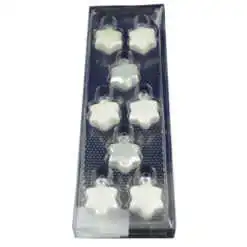 Set 8 globuri realizate din plastic in forma de stea pentru brad de craciun - Diferite modele (Alb)