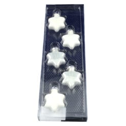 Set 5 globuri realizate din plastic in forma de stea pentru brad de craciun - Diferite modele (Alb)