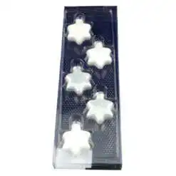 Set 5 globuri realizate din plastic in forma de stea pentru brad de craciun - Diferite modele (Alb)