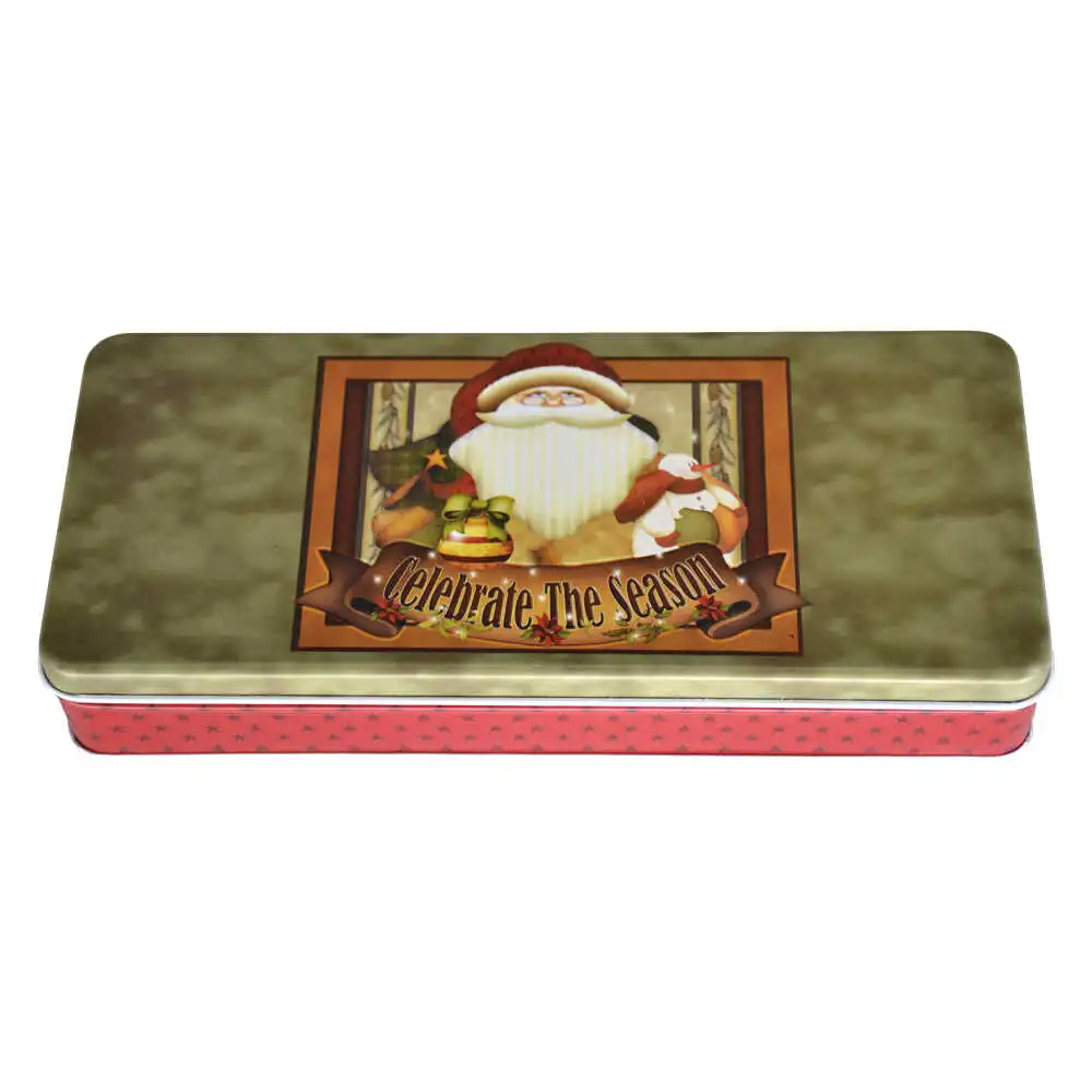 Cutie metalica pentru cadouri 24x10 CM - Design Craciun