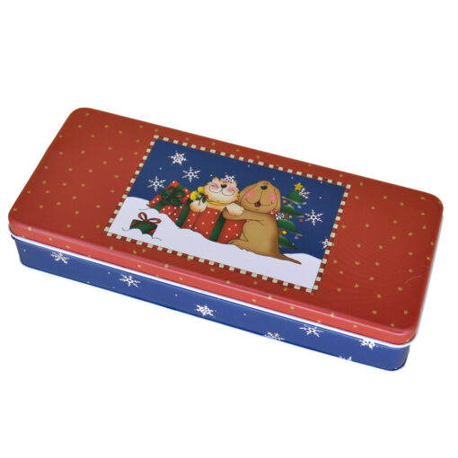 Cutie metalica pentru cadouri 24x10 CM - Design Craciun