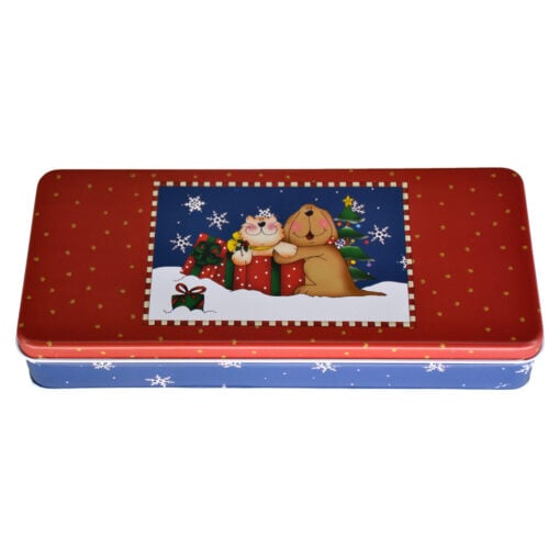 Cutie metalica pentru cadouri 24x10 CM - Design Craciun