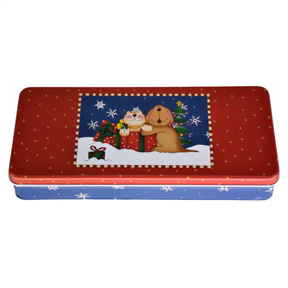 Cutie metalica pentru cadouri 24x10 CM - Design Craciun