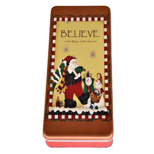 Cutie metalica pentru cadouri 24x10 CM - Design Craciun