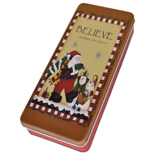 Cutie metalica pentru cadouri 24x10 CM - Design Craciun