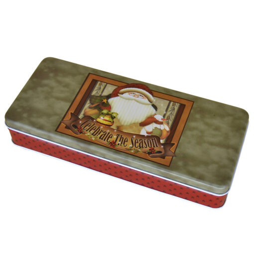 Cutie metalica pentru cadouri 24x10 CM - Design Craciun