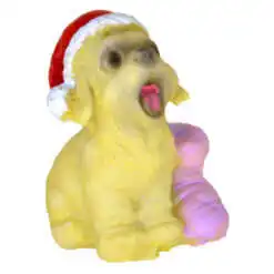 Figurina decorativa realizata din rasina - Catelus cu caciula de Mos Craciun (Diverse modele)