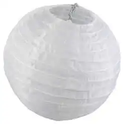 Lampion glob alb din textil 20 CM