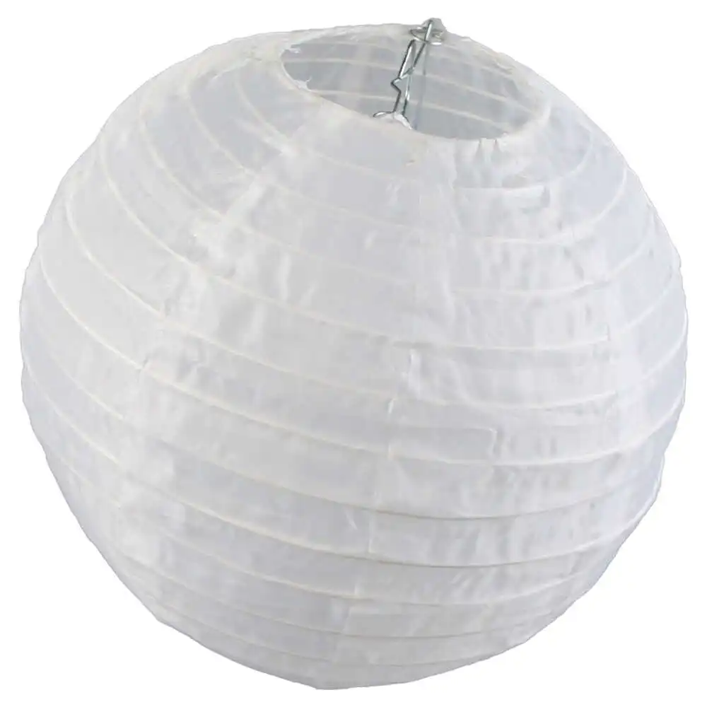 Lampion glob alb din textil 20 CM