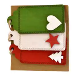 Set 3 etichete realizat3 din lemn pentru cadourile de Craciun